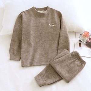 ชุดชั้นในเด็กผ้าไหมฝ้ายโพลีเอสเตอร์อุ่นสบายสำหรับฤดูใบไม้ร่วงและฤดูหนาว เสื้อผ้าเด็กผู้ชายและเด็กผู้หญิง