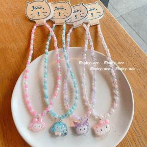 Adorable Kurokos Princess Necklace for Girls Decorative Beaded Pendant Chain Korean Style Childrens Accessories Summer 2024