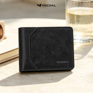 VOCOAL Mens Wallet Cash Slot Simple Short Wallet Soft PU Business Wallet Retro Wallet Multi-Card Position Wallets Travel Purses Coin Wallet