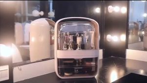 กล่องเก็บเครื่องสำอางค์ 3 ชั้น ลิ้นชัก มีฝาปิด หูหิ้ว พร้อมส่ง สำหรับเครื่องสำอางค์