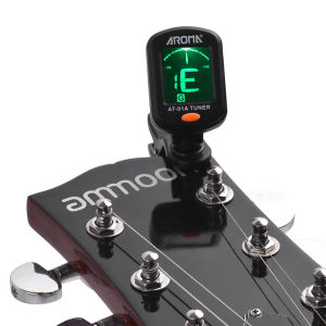 AROMA AT-01A Rotatable Clip-on Tuner LCD Display for Chromatic Guitar Bass Ukulele Violin