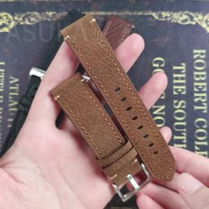 Litchi Pattern Leather Watch Band High Quality Cowhide Bracelet 20mm22mm Universal Soft Wrist Business Replace Strap Brown Black