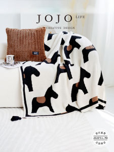 Nordic Style Simple Sofa Cover Blanket Warm Knitted Polyester Fiber Home Living Room Blanket Soft Cozy All Seasons Blanket