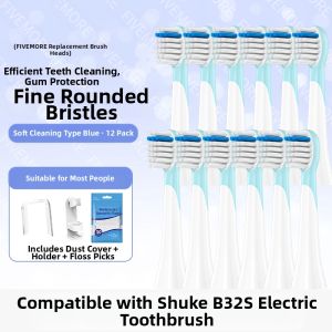 Soft Bristle Electric Toothbrush Head for Children 3-5-12 Years Old Compatible with SChick Schuck B32s Replacement Head