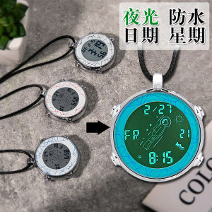 Digital Digital Keychain Pocket Watch Waterproof Men and Women Necklace Watch Luminous Outdoor Sports Backpack Chest Watch Nurse Pocket Watch