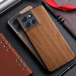 Case for Motorola MOTO G86 G56 G15 G05 G85 G55 G45 G35 E15 Power funda bamboo wood pattern Leather cover for Moto g86 g56 case