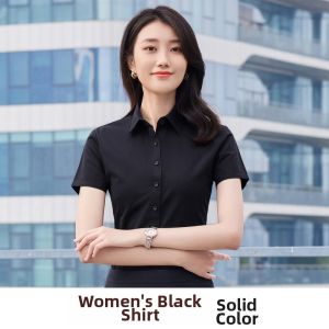 STARMAGNOLIA | Business Short Sleeve Blouse Grey