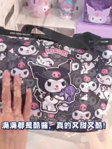 100% Authentic Sanrio Kuromi Crossbody Bag for Girls Handbag Large Capacity Cinnamoroll Soft Birthday Gift 35020