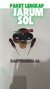 Paket Benang Nilon Sol Sepatu + Jarum Sol Sepatu Original + Gunting Benang + Lem Aibon C