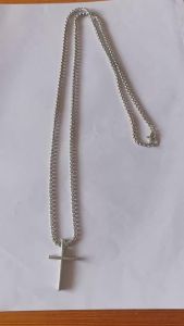 Simple Geometric Cross Pendant Necklace For Women Metal Jewelry Silver Color Chain Choker Men Party Gift Accessories