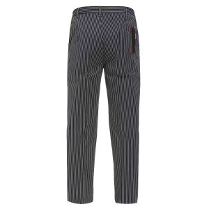 กางเกงครัวผ้าผสมคอตตอนผสมโพลีเอสเตอร์ กางเกงขายาวทรงหลวมสำหรับครัวโรงแรมและร้านอาหารสำหรับทั้งชายและหญิง