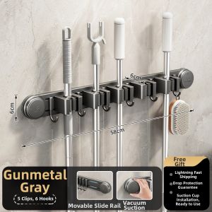 MOSHANG | No-Drilling Wall Mount Suction Cup Mop Holder