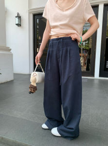 Laid-back Comfort Linen Cotton Low Rise Wide Leg Pants