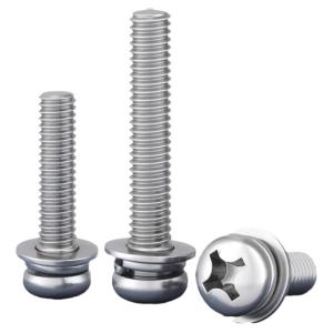 BAIRUITE | Stainless Steel Round Head Screw Set with Washers and Spring Washers M2 M3 M4 M5 M8