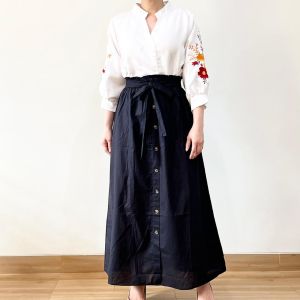 ●ECLAIRE● 063 Rok Panjang Longskirt Button Basic Polos Korea Fashion Muslim Mode Dailywear Kasual Casual iolg