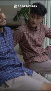 Coop Design - Darren Kemeja Motif Kotak-Kotak Katun Printing Lengan Pendek Pria