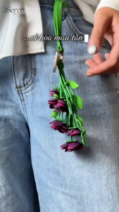 Charm hoa hồng tỉ muội iSeren chất da thật nhập khẩu Pháp phụ kiện treo túi xinh xắn cho nàng tạo gu thời trang cá tính cho nàng giữa đám đông du lịch dạo phố