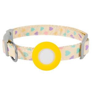Cute Pet Collar For Airtag Adjustable Collar For Cat Small Dog Anti-lost Durable Cat Necklace Puppy Collar Heart Shape Printing