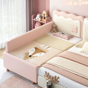 Childrens Bed Girls Wide Side Baby Bed Bedroom Furniture Kids Bedroom Modern Simple Style Non-Storage Safety Barrier Support