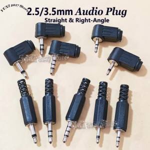 1-10PCS 2.5/3.5mm Audio Plug Straight & Right Angle 2/3/4Pin Mono Stereo Male Connector for Headphone Microphone DIY