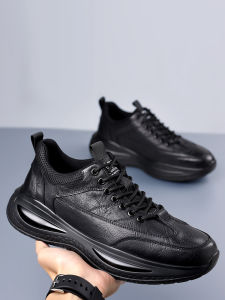 Plover Mens Casual Sport Shoes Leather Surface Genuine Leather Running Shoes Spring Autumn Season Low Top Thick Bottom