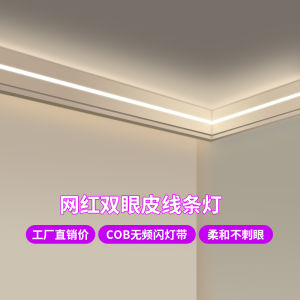 Embedded Linear LED Lighting Aluminum Channel Double Eyelid Ceiling Line Light Living Room Pre-Installed Linear Light Slot