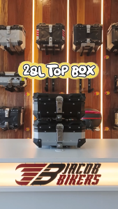 Motorcycle Heavy Duty Top Box Aluminium 28L Motosikal Box Belakang Side / Centre Open