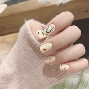 Wearable Manicure Nail Patches Summer New Style Short to Medium Long Ice Transparent Color French Style Finished Product