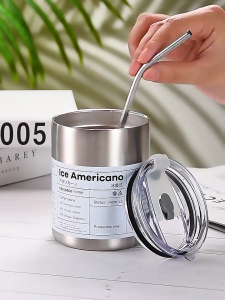 🇸🇬 Stainless Steel Ice Tumbler with Straw & Lid | Cold Coffee Thermal Vacuum Flask Hot Tea Cup Thermos Mug Bottle Gift