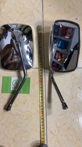 [ Loại Xi trắng ] Cặp Gương (kiếng) chiếu hậu cho tất cả các dòng xe ba gác ( Xe Lôi ) gắn ghi đông