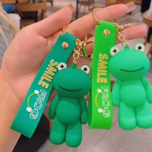 Móc khóa hình chú ếch Smile - Có dây silicon và móc