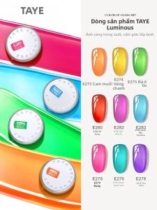 Taye | Bộ Sưu Tập Mini Sơn Móng Tay Gel Trong Suốt Lấp Lánh Màu Kẹo Dopamine Làm Sáng Da