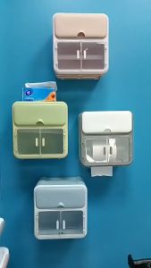 Hộp Giấy Vệ Sinh Dán Tường ALIX Chống Nước Có Ngăn Kéo Để Đồ Tiện Dụng