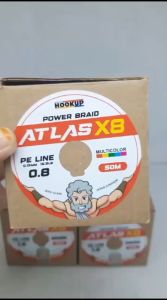 Benang Pancing Pe Hookup Atlas X8 50M Ukuran 0.8-4.0 Memiliki 3 Ukuran Warna
