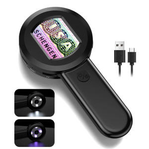 Hayve 2‘’ Digital Microscope 100X Zoom Magnifying Glass with Light Coin Magnifier with 2 Color Light Mode Windows/Mac Compatible