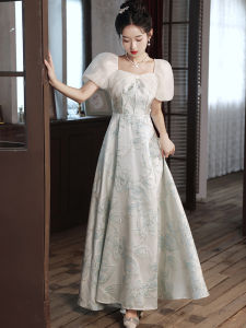 French Style Evening Gown Womens High-End Birthday Hostess Princess Skirt Sweet Embroidery Mid-Waist Ball Gown Long Dress