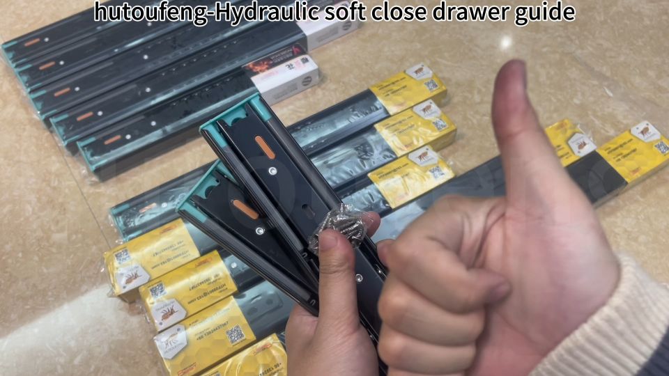 Drawer Guide Soft Close Heavy Duty Drawer Slide Soft Closing Hydraulic 3-Fold Ball Bearing Full Extension (10-24 inch)