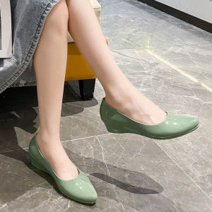 Giày Cao Gót Chống Trượt Cho Nữ Mùa Hè Mới Phong Cách Công Sở Chống Thấm Nước Giày Bốt Chống Nước Đế Cao Su Mũi Nhọn
