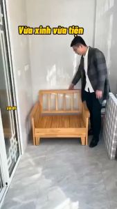 Ghế Sofa Giường Kéo Thông Minh Ghế Giường Kéo Chuyển Đổi 3 Trong 1 Kết Cấu Gỗ Sồi Tự Nhiên Cao Cấp [Tặng Đệm + Gối ]