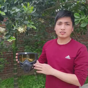 Bộ kính bảo hộ cao cấp mặt nạ phượt dùng cho mũ 3/4 cực chất gió bụi chống nước