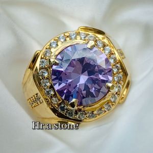CINCIN BATU KECUBUNG LAVENDER BULAT CUTTING BERKILAU