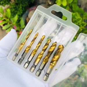 Mũi khoan taro M3-M10 thép hss phủ ti tan gồm 6 mũi