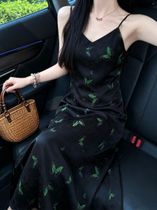 QINGMUZI | Summer High-Quality V-Neck Slimming Long Dress
