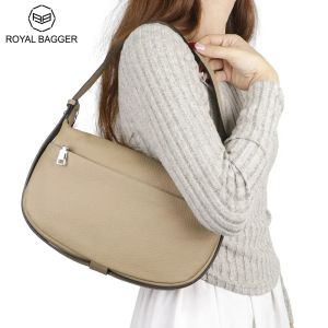 Hoàng Gia Bagger Túi đeo chéo da thật cho thời trang nữ đơn giản nách túi đeo vai túi xách giản dị 2697