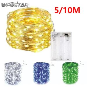 1M 3M 5M 10M LED String Fairy Lights Copper Wire Christmas Light  Wedding Party Holiday Fairy Lights Battery Power Supply