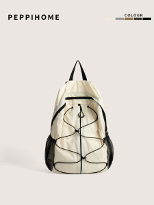 PEPPIHOME Casual Korean Style Outdoor Sports Backpack Large Capacity Commuting Quick Dry Drawstring Mountain Climbing Bag