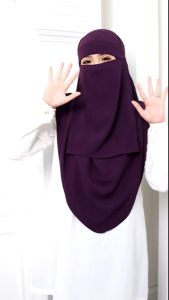 Khimar Amira Niqab | Tudung Labuh Bertali | CEY Crepe
