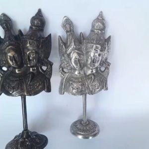 Patung Rama Sita Dewa Dewi Bahan Logam Stand berdiri Hiasan pajangan dekorasi
