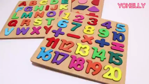JOOKID ABC Letter Number Puzzle Wooden Toys For Kids Alphabet Shape Matching Jigsaw Board Toys
