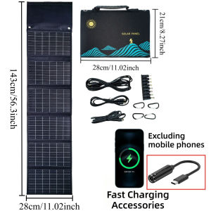 High Efficiency ETFE 90W 50W Portable Foldable Solar Charger Solar Power Panel Dual USB DC Output For Outdoor Emergency Camping